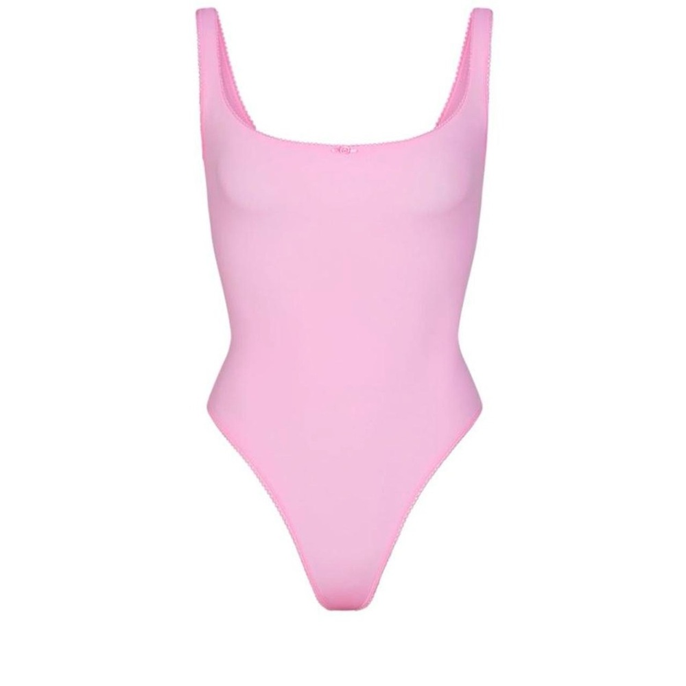 SKIMS Pink Picot Bodysuit